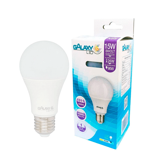 LAMPADA LED BULBO GALAXY BRANCA 15W Valverdeatacadista Br